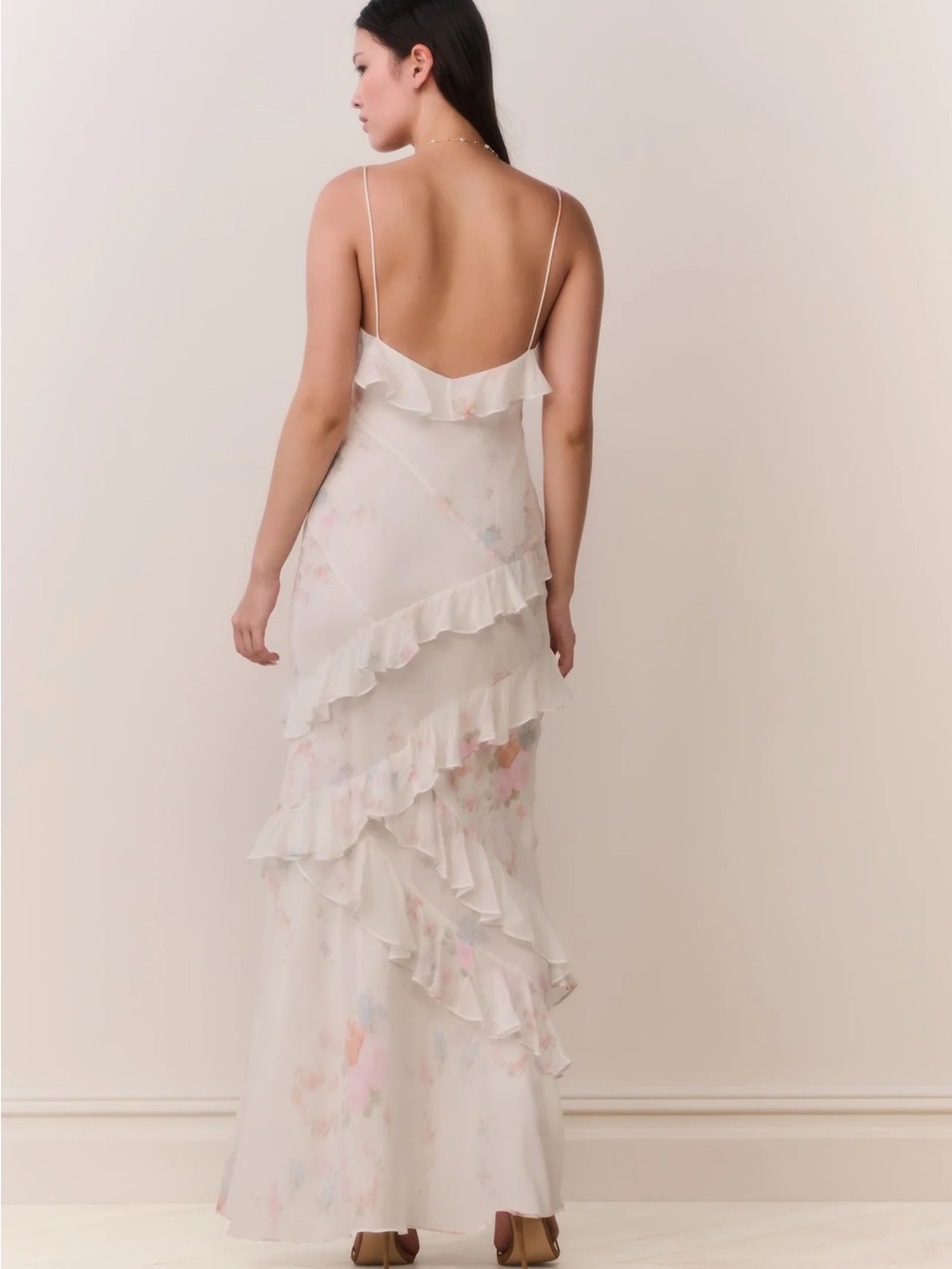 Love Shack Fancy - Rialto Floral Bow Print Maxi Dress